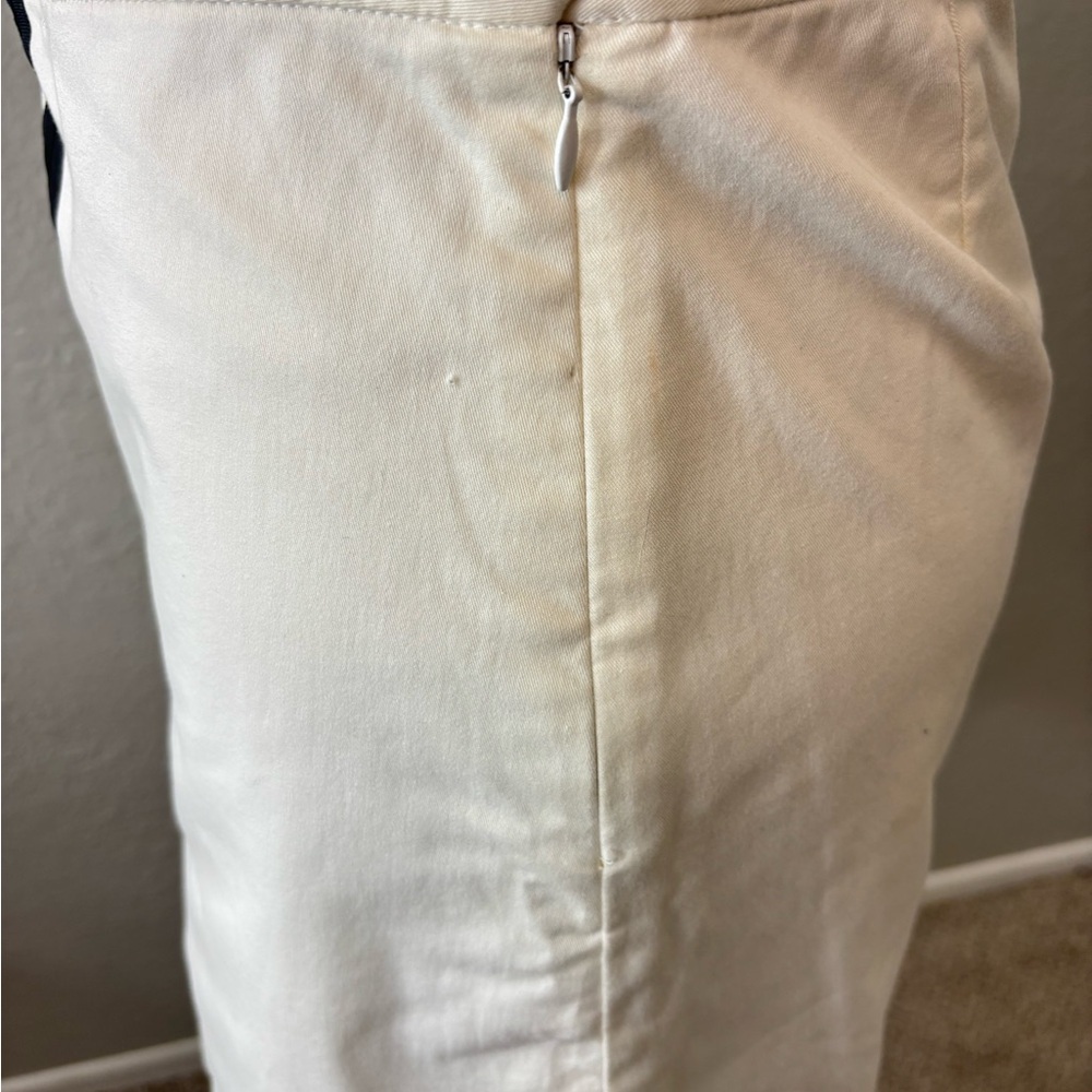 Vintage Ralph Lauren Golf White Cotton A-Line Skirt with Black Center Stripe - Picture 4 of 8